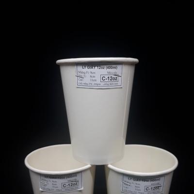 Ly Giấy 12oz 360–400ml Tráng PE – Ly Cafe, Trà Sữa Nóng Lạnh Take Away